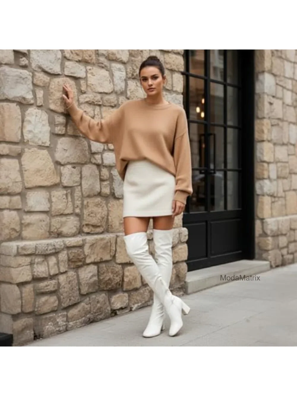 Patent PU Chunky Heel Over The Knee Boots Sexy Square Toe Side Zipper Gogo Boots